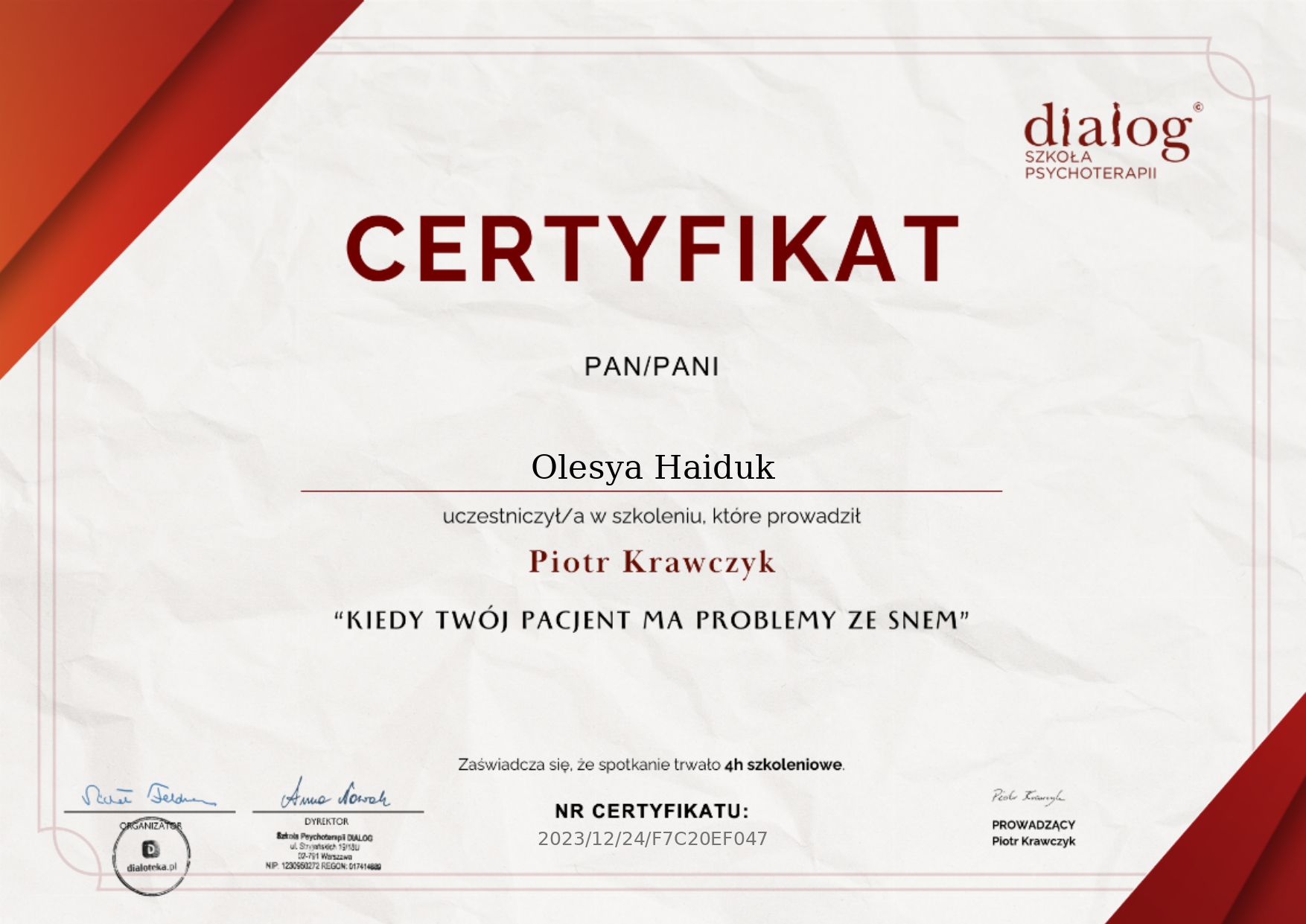 certificate 4