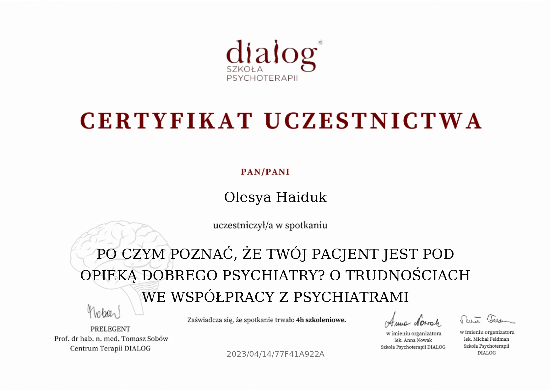 certificate 7